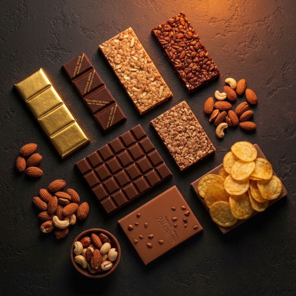Selectie aan snacks en repen